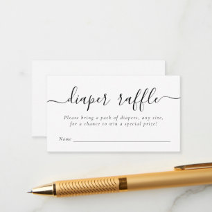 Carte D'accompagnement Billet de rabat noir blanc Baby shower