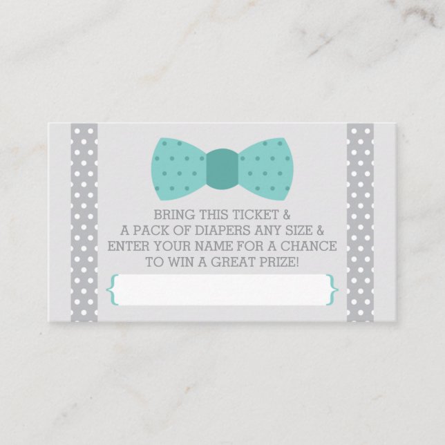 Carte D'accompagnement Billet de rabat Petit Homme, Turquoise, Gris (Devant)