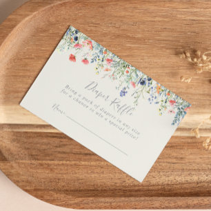 Carte D'accompagnement Billet de rabat pour Fleur sauvage multicolore rad