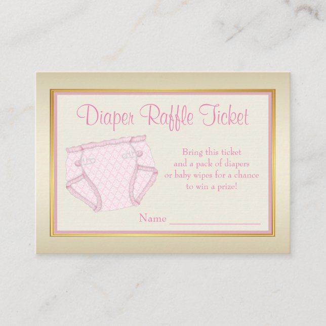 Carte D'accompagnement Billet de rabat pour les filles en or rose (Devant)