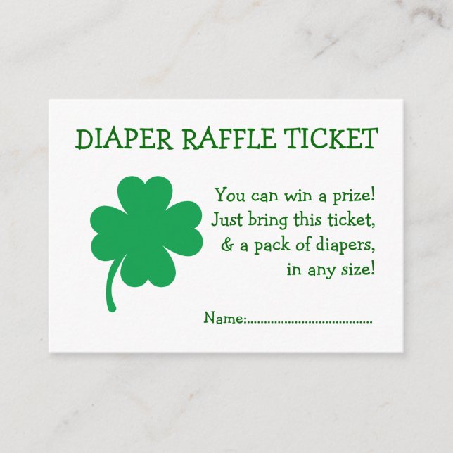 Carte D'accompagnement Billet de rabat Raffle Chanceux Shamrock Neutre Ge (Devant)