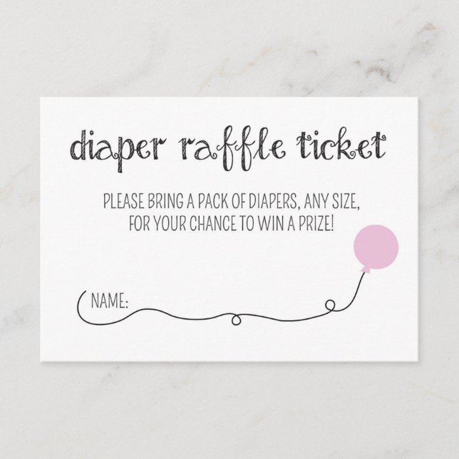 Carte D'accompagnement Billet de rabat rose prêt à couper le Baby shower (Devant)
