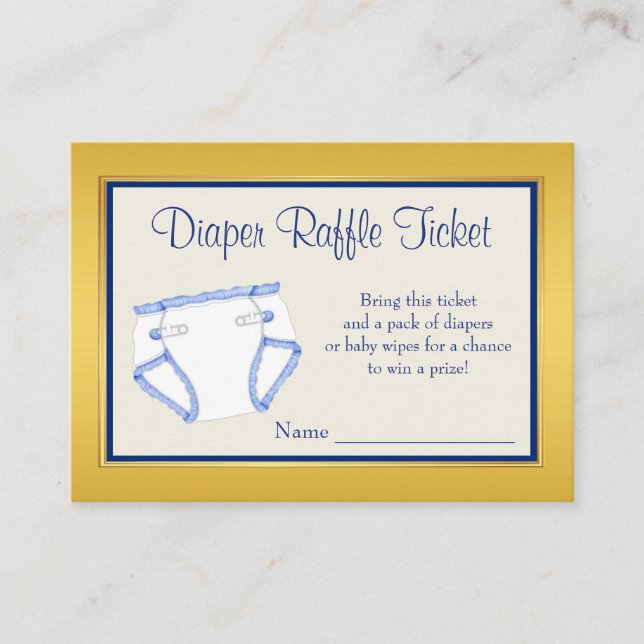 Carte D'accompagnement Billet de rabat Royal Blue Gold (Devant)