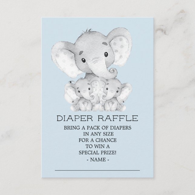 Carte D'accompagnement Billet de rabat Twins Elephant Baby shower (Devant)