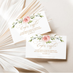 Carte D'accompagnement Billet de tirage au sort fleuri d'or