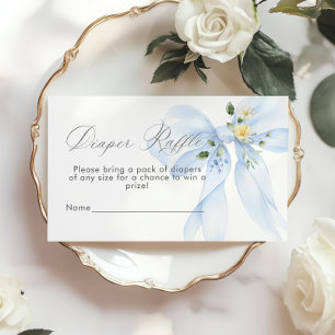 Carte D'accompagnement Billet de tirage au sort Floral Bow Blue