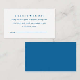 Carte D'accompagnement Billet de tirage simple baby shower bleu