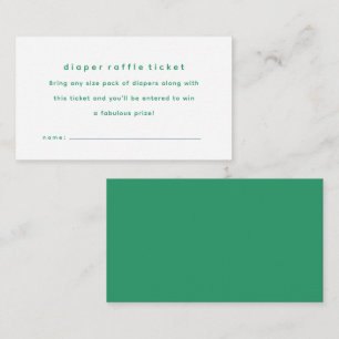 Carte D'accompagnement Billet de tirage simple baby shower vert