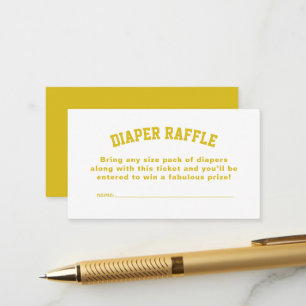 Carte D'accompagnement Billet de tombola à baby shower jaune sportif