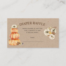 billet de tombola à fleurs citrouilles d'automne