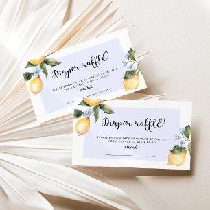 Carte D'accompagnement Billet de tombola au citron bleu