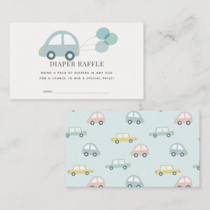 Carte D'accompagnement Billet de tombola couche garçon bleu avec ballons 