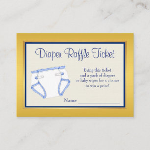 Carte D'accompagnement Billet de tombola couche Royal Blue Gold