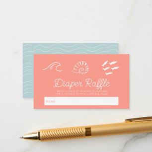 Carte D'accompagnement Billet de tombola de couche Bébé Rose Sea You Soon