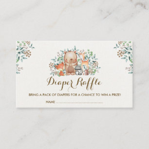 Carte D'accompagnement Billet de tombola de couche-culotte d'animaux de