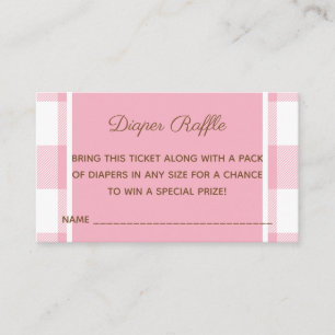 Carte D'accompagnement Billet de tombola de couche-culotte de rose d'ours