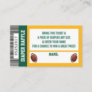 Carte D'accompagnement Billet de tombola de couche-culotte, sports, baby