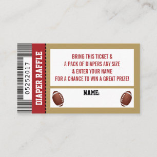 Carte D'accompagnement Billet de tombola de couche-culotte, sports, baby