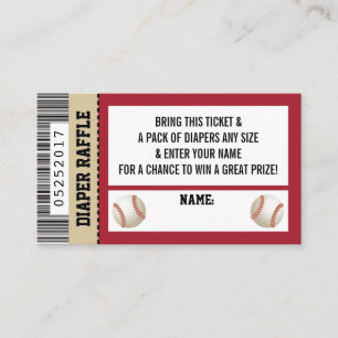 Carte D'accompagnement Billet de tombola de couche-culotte, sports, baby