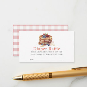 Carte D'accompagnement Billet de tombola de couche rose pour Pancakes & P