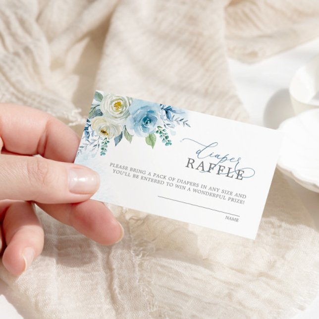 Carte D'accompagnement Billet Dusty Blue Rose Fleurs de couches Raffle (Créateur téléchargé)