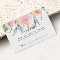 Billet élégant Pink Blush Floral Diaper Raffle