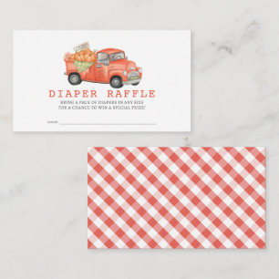 Carte D'accompagnement Billet En vichy roulette Citrouille Camion rouge
