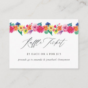 Carte D'accompagnement Billet Fête des mariées Fiesta Floral