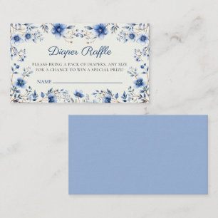 Carte D'accompagnement Billet Fleur sauvage de plongée bleu foncé et pous