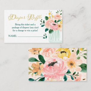 Carte D'accompagnement Billet fleur sauvage Floral Diaper