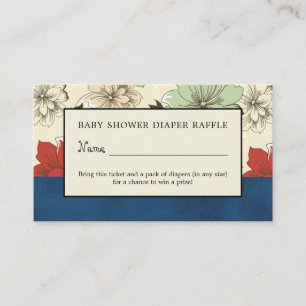 Carte D'accompagnement Billet Floral Boho-Chic, Raffle de couche