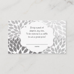 Carte D'accompagnement Billet gris de tombola de couche-culotte de