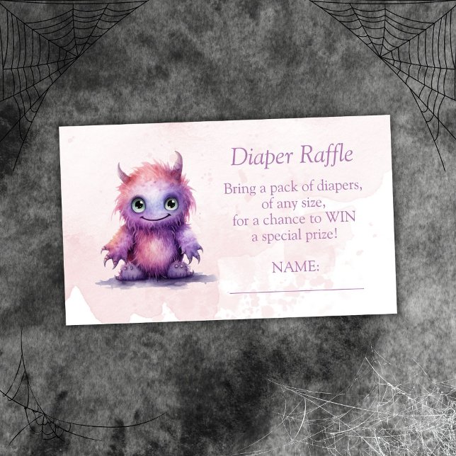 Carte D'accompagnement Billet Halloween Little Monster Girl Diaper (Créateur téléchargé)