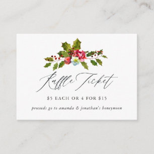 Carte D'accompagnement Billet Holly Christmas Fête des mariées Raffle