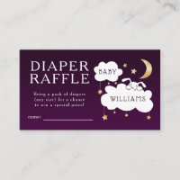 Billet Lullabe Baby shower Purple Diaper Raffle