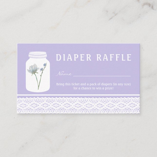 Carte D'accompagnement Billet Mason Mason Jar & Lace Déchets Fleur Sauvag (Devant)