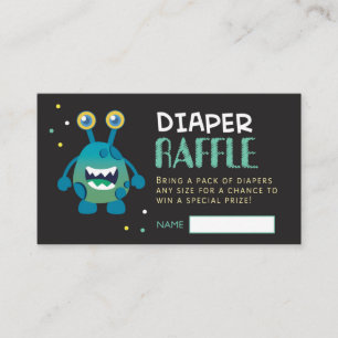 Carte D'accompagnement Billet Monster Diaper Raffle (garçon)
