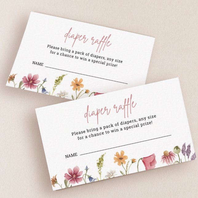 Carte D'accompagnement Billet Petit Baby shower Fleur sauvage Repas de  (Créateur téléchargé)