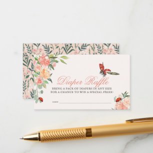 Carte D'accompagnement Billet Petit Lady Ladybug Rose Déchets Raffle