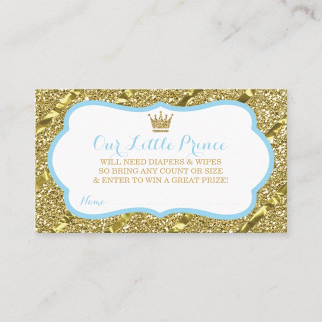 Carte D'accompagnement Billet Petit Prince Diaper Raffle, Parties scintil (Devant)