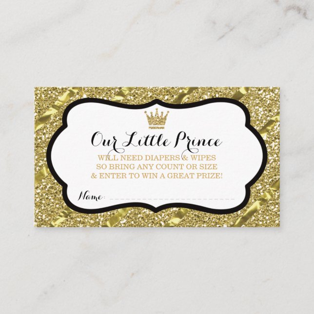 Carte D'accompagnement Billet Petit Prince Diaper Raffle, Parties scintil (Devant)