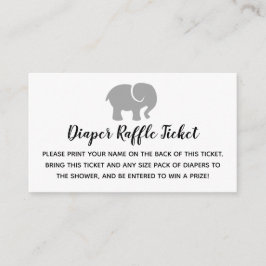 Carte D'accompagnement Billet rabat à couches pour éléphants gris et blan