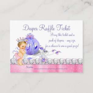 Carte D'accompagnement Billet rabat à rabat Princess Rose et Purple