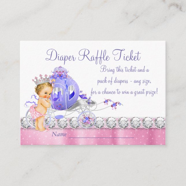 Carte D'accompagnement Billet rabat à rabat Princess Rose et Purple (Devant)