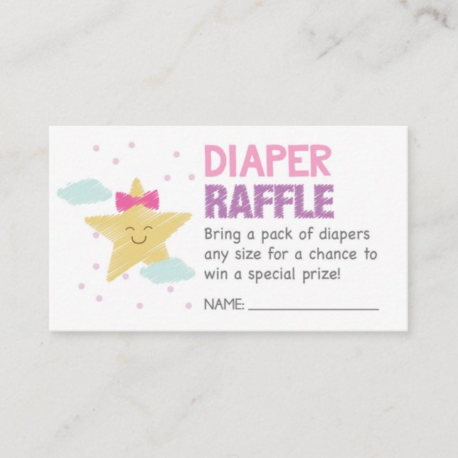 Carte D'accompagnement Billet rabat à rabat rose Star (Devant)