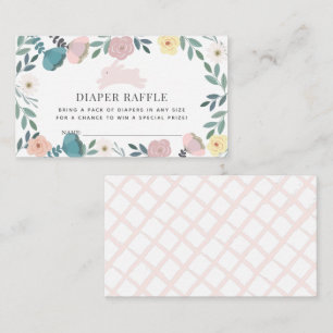 Carte D'accompagnement Billet rabat au Baby shower floral lapin