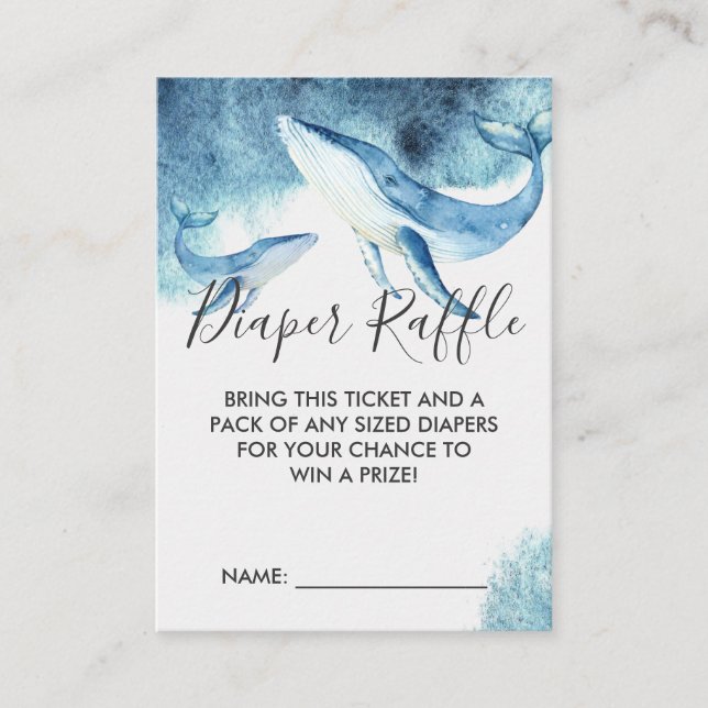 Carte D'accompagnement Billet rabat baby shower | Baleines (Devant)