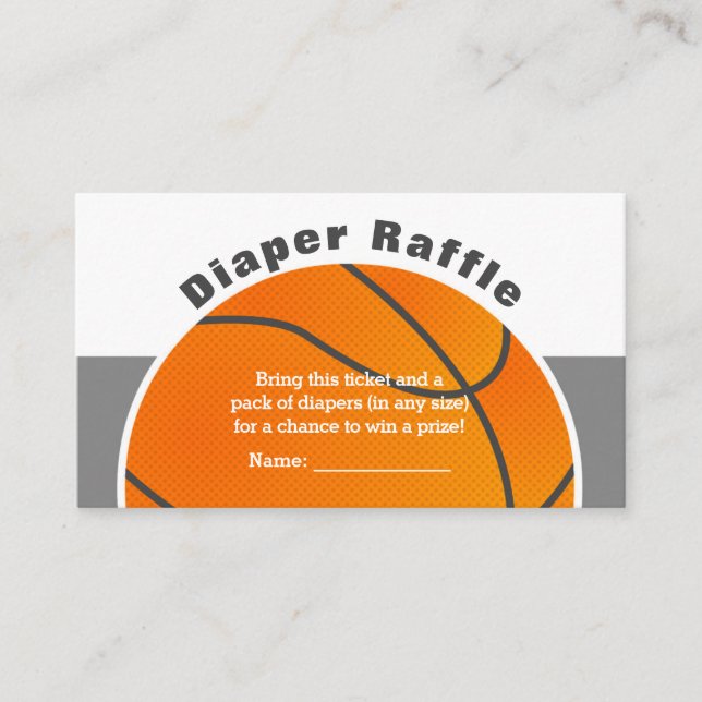 Carte D'accompagnement Billet rabat Baby shower de basket-ball (Devant)