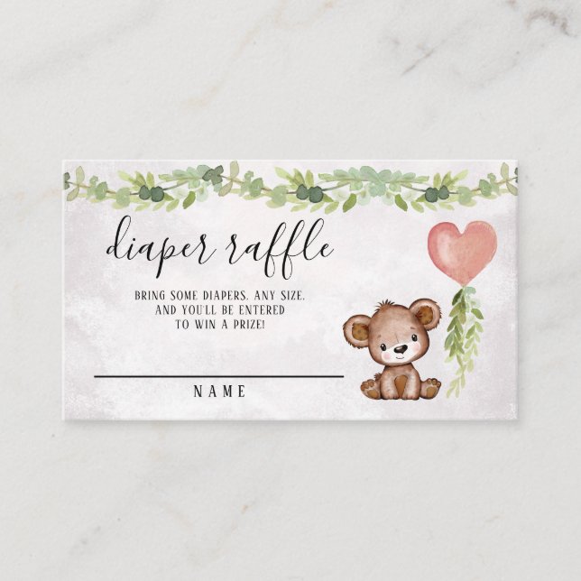 Carte D'accompagnement Billet rabat Baby shower d'ours (Devant)