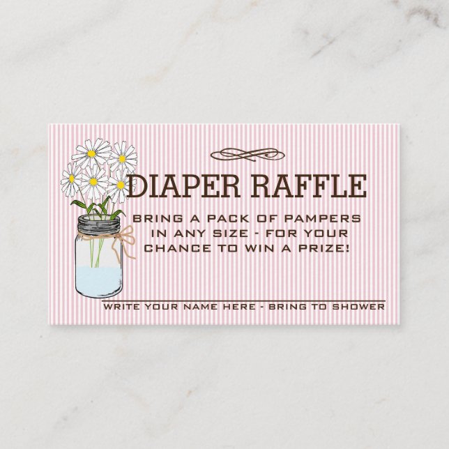 Carte D'accompagnement Billet rabat Baby shower rose et Brown | (Devant)